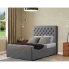 Eleganza Winchester Headboard Floor Standing Matching Buttons Single Linen Grey