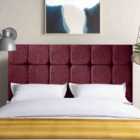 Eleganza Home Lexie 54 Inch Floorstanding Headboard Plush Velvet Small Double Maroon