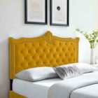 Eleganza Home Lika Mustard Plush Double 26 Inch Strutted Headboard