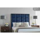 Eleganza Home Newland 54 Inch Floorstanding Headboard Plush Velvet Single Blue