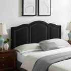 Eleganza Home Makis Black Plush Small Single 26 Inch Strutted Headboard