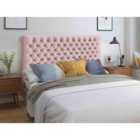 Eleganza Home Elba Pink Plush Double 26 Inch Strutted Headboard