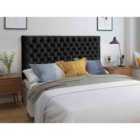 Eleganza Home Elba Black Plush King 26 Inch Strutted Headboard