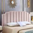 Eleganza Home Rincon Pink Plush King 26 Inch Strutted Headboard