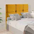 Eleganza Home Jenning 54 Inch Floorstanding Headboard Plush Velvet Single Mustard