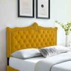 Eleganza Home Lika Mustard Plush Small Single 26 Inch Strutted Headboard