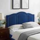 Eleganza Home Makis Blue Plush Double 26 Inch Strutted Headboard
