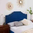 Eleganza Home Enrico Blue Plush Small Single 26 Inch Strutted Headboard