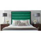 Eleganza Home Leyton 54 Inch Floorstanding Headboard Plush Velvet King Green
