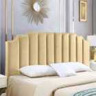 Eleganza Home Rincon Cream Plush King 26 Inch Strutted Headboard