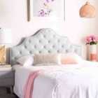 Eleganza Home Gemia Silver Plush Single 26 Inch Strutted Headboard