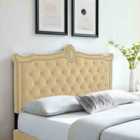 Eleganza Home Lika Cream Plush Single 26 Inch Strutted Headboard