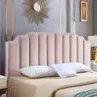 Eleganza Home Rincon Pink Plush Single 26 Inch Strutted Headboard