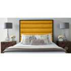 Eleganza Home Leyton 54 Inch Floorstanding Headboard Plush Velvet Small Double Mustard