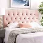 Eleganza Home Emia Pink Plush Super King 26 Inch Strutted Headboard
