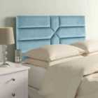 Eleganza Home Newtown 54 Inch Floorstanding Headboard Plush Velvet Single Duck Egg