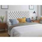 Eleganza Home Elba Silver Plush Small Single 26 Inch Strutted Headboard