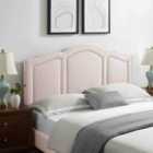 Eleganza Home Makis Pink Plush Small Double 26 Inch Strutted Headboard