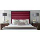 Eleganza Home Leyton 54 Inch Floorstanding Headboard Plush Velvet Single Maroon