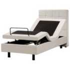 Beliani Adjustable Bed Fabric DUKe 80 X 200 Cm Eu Small Single Light Beige