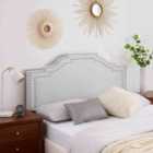 Eleganza Home Enrico Silver Plush Small Single 26 Inch Strutted Headboard