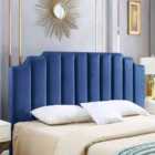 Eleganza Home Rincon Blue Plush Single 26 Inch Strutted Headboard
