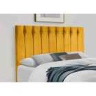Eleganza Home Genie 54 Inch Floorstanding Headboard Plush Velvet Single Mustard