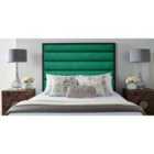 Eleganza Home Leyton 54 Inch Floorstanding Headboard Plush Velvet Single Green