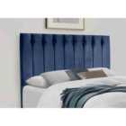 Eleganza Home Genie 54 Inch Floorstanding Headboard Plush Velvet Double Blue