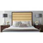 Eleganza Home Leyton 54 Inch Floorstanding Headboard Plush Velvet Small Double Beige