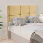 Eleganza Home Jenning 54 Inch Floorstanding Headboard Plush Velvet Double Beige