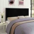 Eleganza Home Dime Black Plush Small Single 26 Inch Strutted Headboard