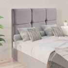 Eleganza Home Jenning 54 Inch Floorstanding Headboard Plush Velvet King Silver