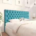 Eleganza Home Merland 54 Inch Floorstanding Headboard Plush Velvet Small Double Teal