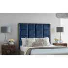 Eleganza Home Newland 54 Inch Floorstanding Headboard Plush Velvet Double Blue