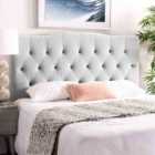 Eleganza Home Emia Silver Plush Small Double 26 Inch Strutted Headboard