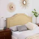 Eleganza Home Enrico Cream Plush King 26 Inch Strutted Headboard