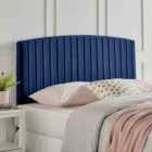Eleganza Home Reet Blue Plush Single 26 Inch Strutted Headboard