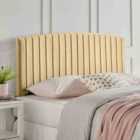 Eleganza Home Reet Cream Plush King 26 Inch Strutted Headboard