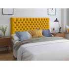 Eleganza Home Elba Mustard Plush King 26 Inch Strutted Headboard