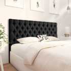 Eleganza Home Merland 54 Inch Floorstanding Headboard Plush Velvet Small Double Black