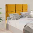 Eleganza Home Jenning 54 Inch Floorstanding Headboard Plush Velvet Super King Mustard