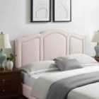 Eleganza Home Makis Pink Plush Small Single 26 Inch Strutted Headboard