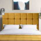 Eleganza Home Lexie 54 Inch Floorstanding Headboard Plush Velvet Super King Mustard