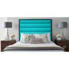 Eleganza Home Leyton 54 Inch Floorstanding Headboard Plush Velvet Single Teal