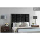 Eleganza Home Newland 54 Inch Floorstanding Headboard Plush Velvet Double Black