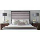 Eleganza Home Leyton 54 Inch Floorstanding Headboard Plush Velvet Small Double Silver