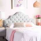 Eleganza Home Gemia Silver Plush King 26 Inch Strutted Headboard