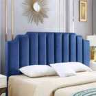 Eleganza Home Rincon Blue Plush King 26 Inch Strutted Headboard