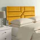 Eleganza Home Newtown 54 Inch Floorstanding Headboard Plush Velvet Small Double Mustard